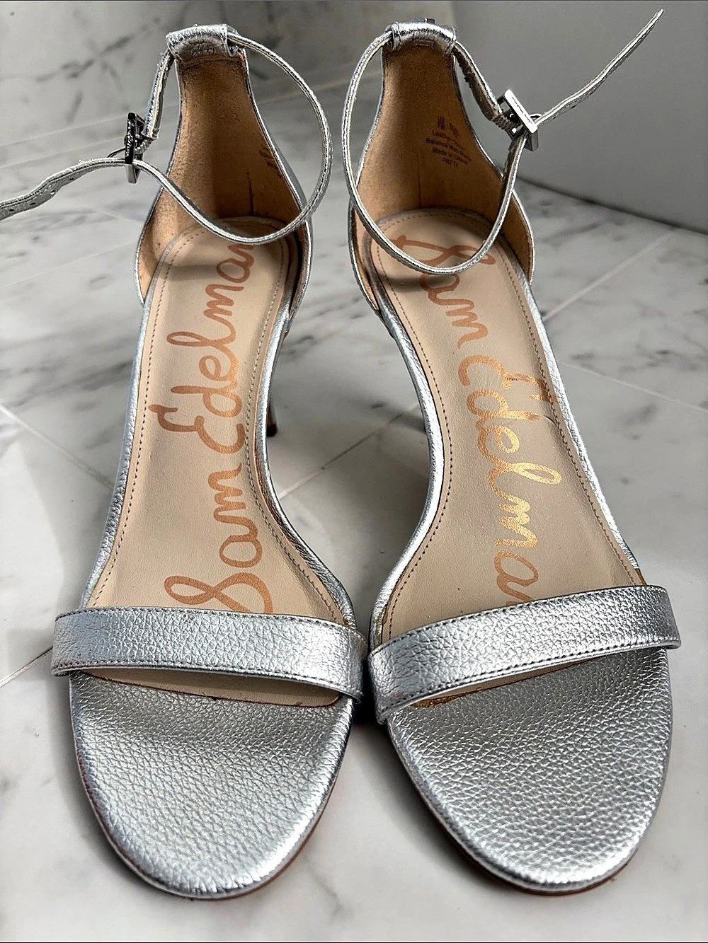 Sam Edelman Patti Ankle Strap Sandal Silver US 7.5